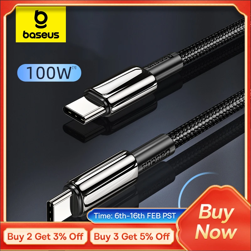 Baseus 100W Cavo Da Usb C A Usb Tipo C Per Iphone 15 Per Xiaomi Redmi Quick Charge 4.0 Pd 100W Caricabatterie Rapido Per Macbook Ipad Pro
