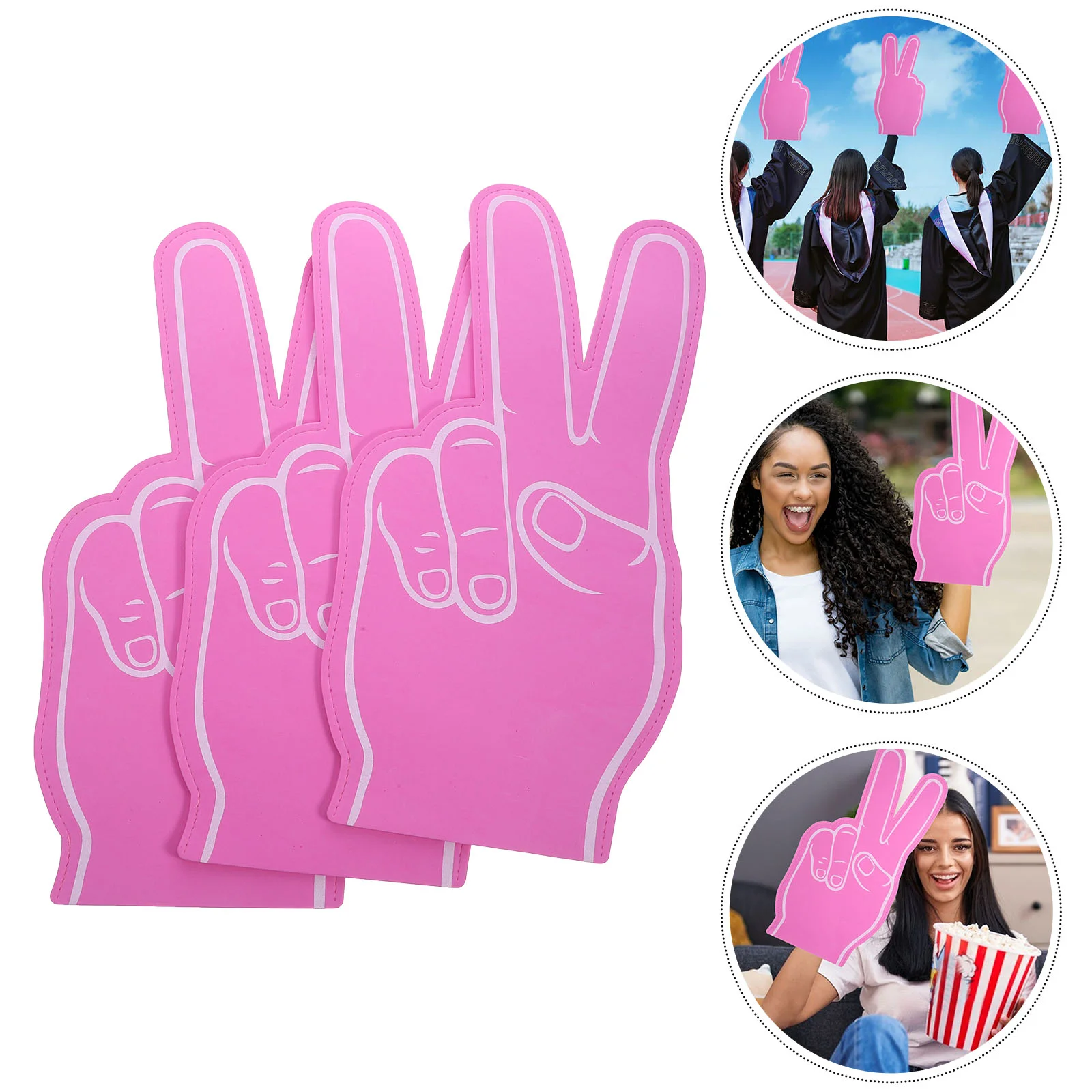 

3Pcs Cheering Squad Use Prop Cheering Finger Cheer Leading Foams Hand Sports Accessories