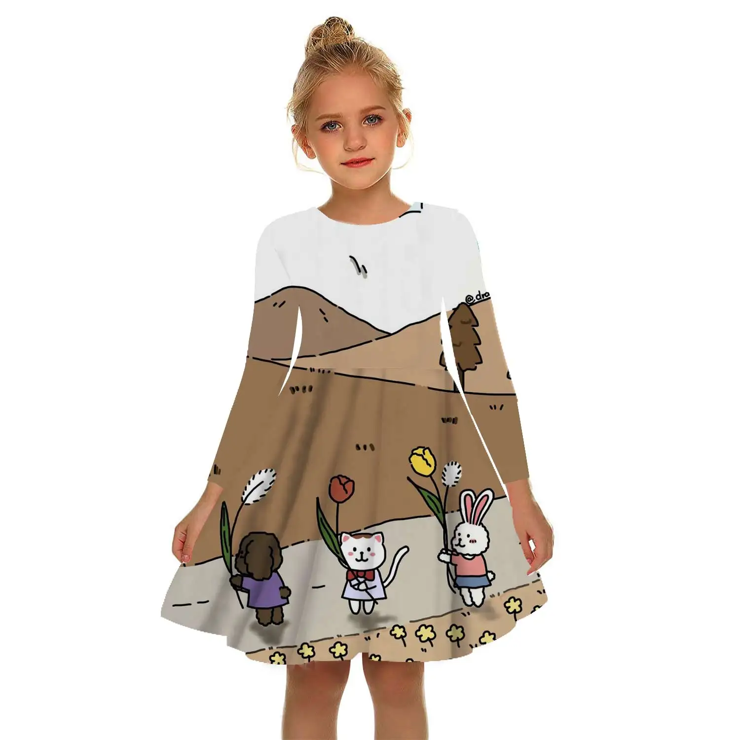 newborn baby girl skirt New Rabbit 2022 3d Printing Summer Kids Shower Girls Baby Casual Dresses Fashion Long Autumn Dresses Everyday Casual Dresses cute baby dresses online