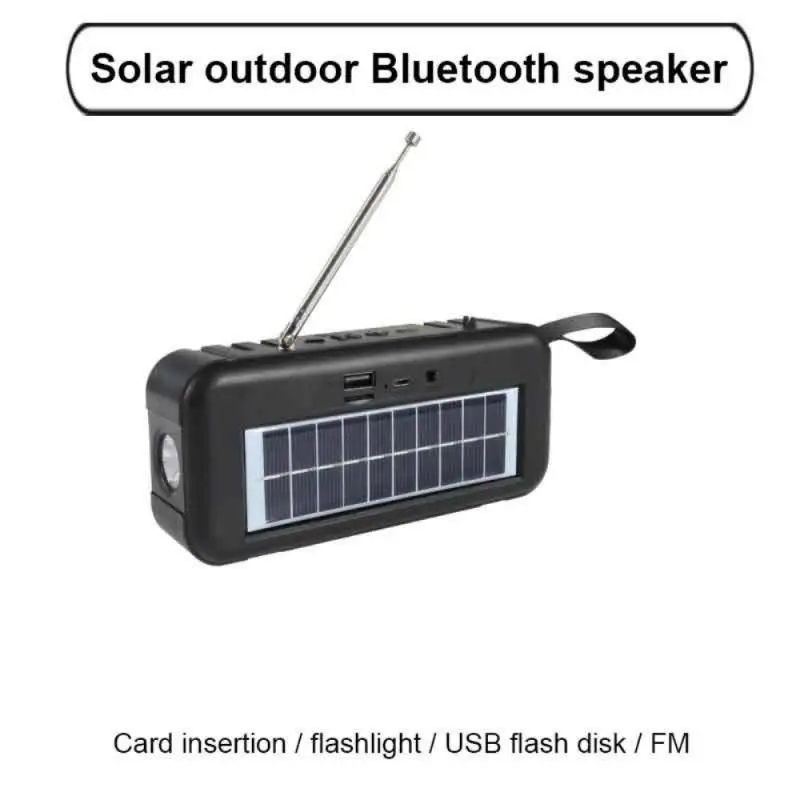 

Bluetooth-compatible Speaker High Power 500mah Music Subwoofer Stereo Bass Solar Radio Receiver Wireless Speaker Music Player