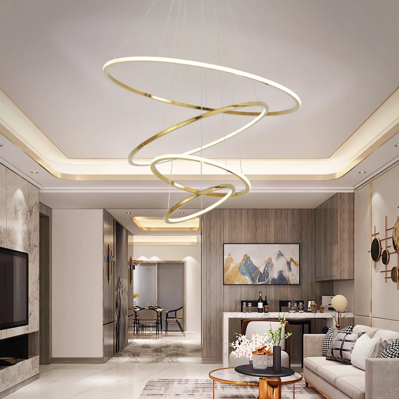 

Оригинальная люстра из нержавеющей стали, интерьер дома, лестница, вилла, потолок, оригинальная Минималистичная современная домашняя люстра в скандинавском стиле