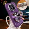 Glitter Crystal Bracelet Magsafe Phone Holder Case For Xiaomi Redmi Note 14 Pro Plus 4G 5G Gradient Soft Back Cover 1