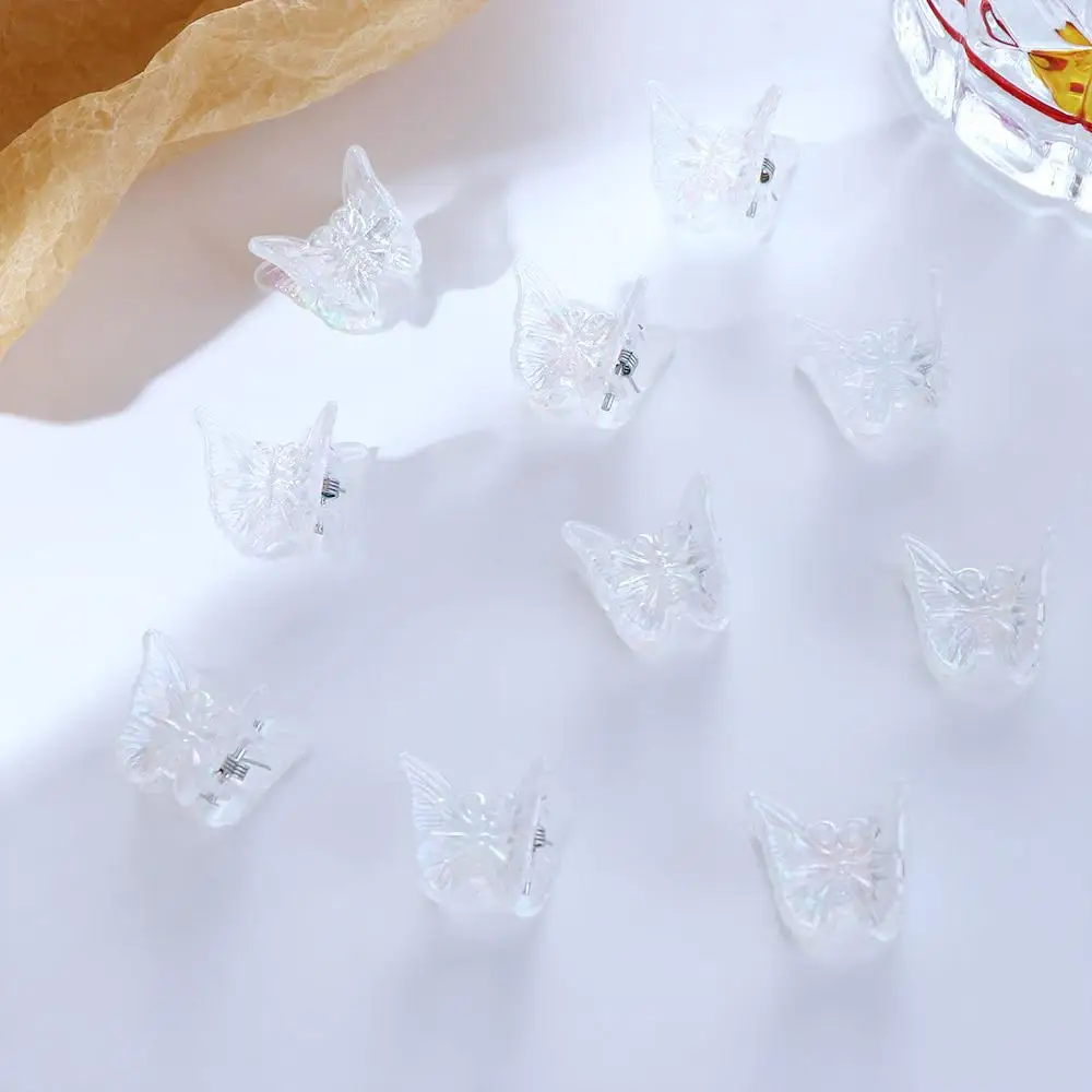 Description Picture 5 of itemSolid Color Resin Butterfly Temperament Korean Style Hair Clip Small Side Clip Women Hair Accessories Transparent Hair Claw