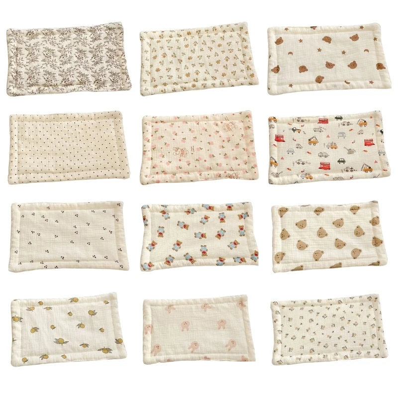 Soft Baby Pillow for Newborn, Infant Boys Girls Head Cushion Baby Crib Bedding Supplies Dotted Backing Nursing Pillow