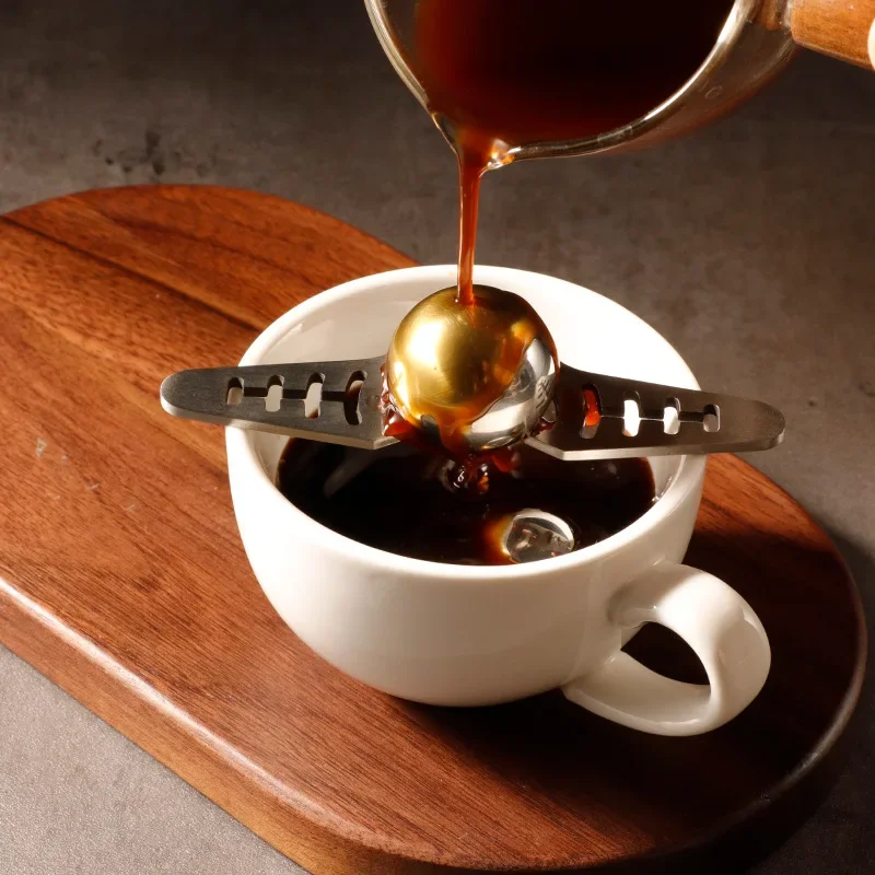 1pc Stainless steel freezing balls Rapid cooling Espresso Pour-over coffee Whisky Ice wine stones Ice ball racks Coffee utensils