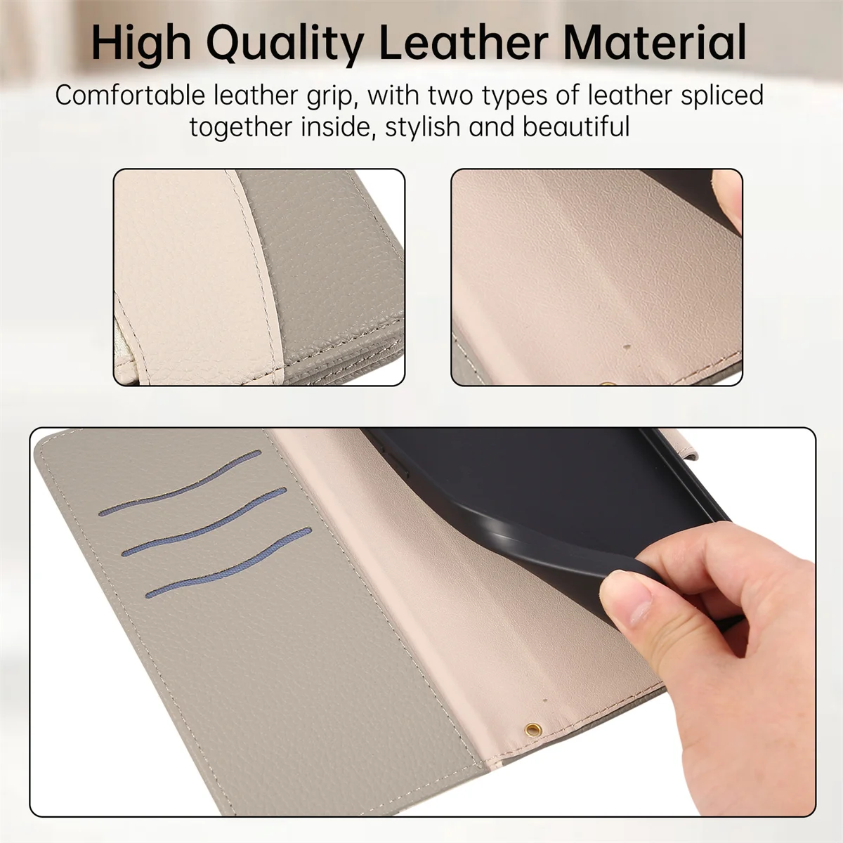 Zipper Crossbody Leather Phone Case Wallet with Card Holder