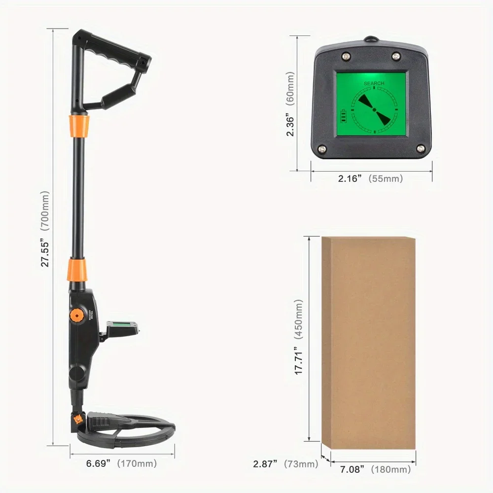 MD1008A Children Metal Detector Gold Pinpointer Portable Underground Gold Treasure Finder Detector Metal Detecting Tool for Kids