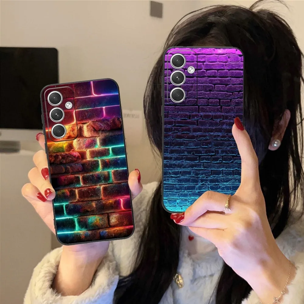 Brick Fashion Mobile Cell Phone Case For Samsung Galaxy S24 S23 S22 S21 S20 S10 S9 Plus Fe Ultra Lite Black Phone Cover Funda