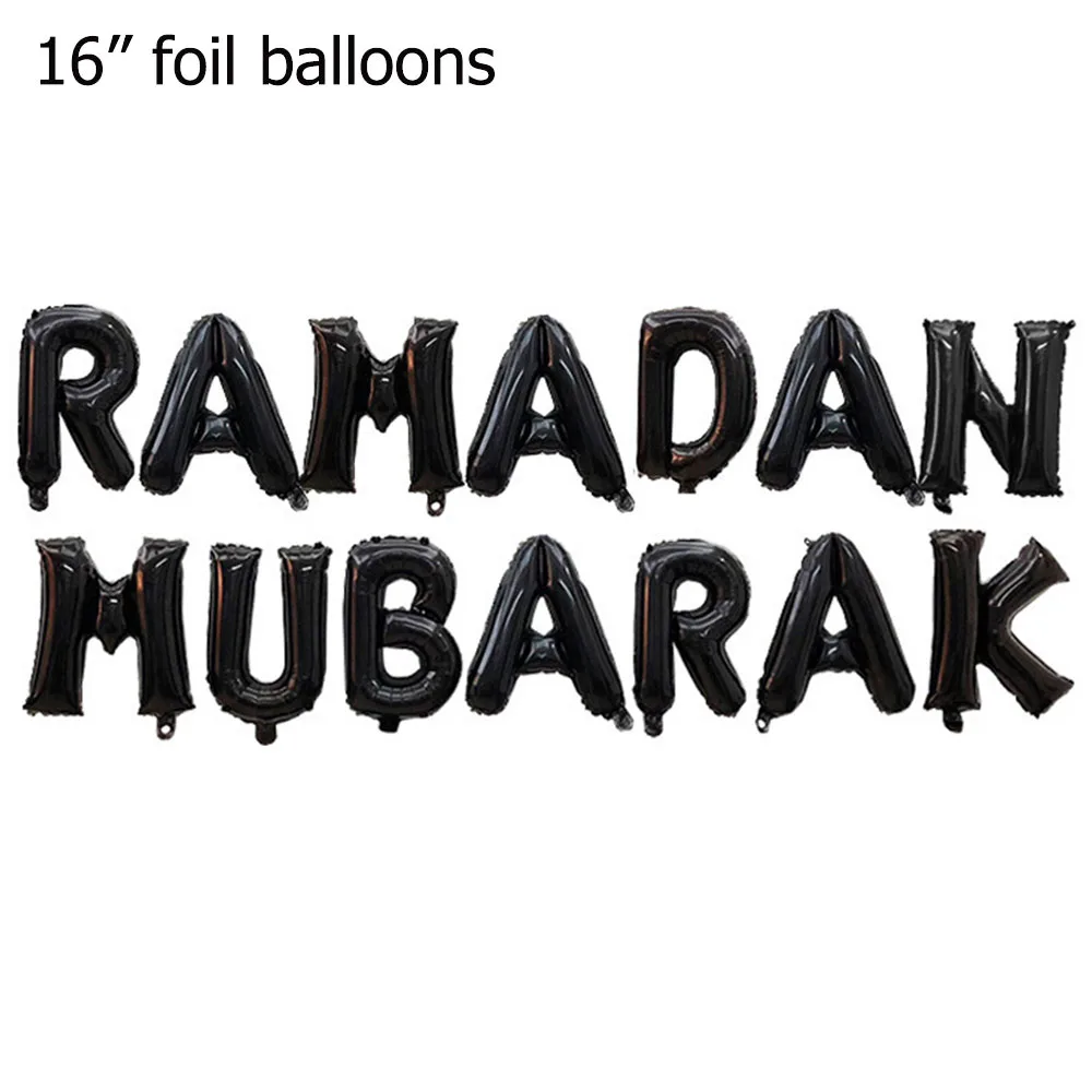 Eid Mubarak Luftballons, Latexfolienballons, Konfetti, Ramadan-Dekoration, Mondschloss für Eid, Zuhause, Party, Dekoration, Zubehör 2024 – Detail 10