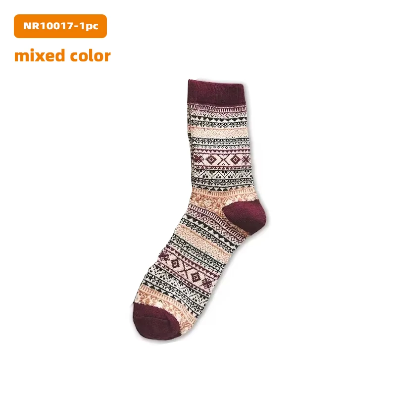 1/2/3/4/5 זוגות גרבי חורף לגברים מעובה חם סגנון רטרו צבעוני אופנתי גבר גרביים למגפי שלג מידה EU 38-44