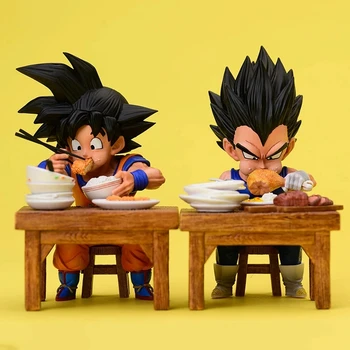 Dragon Ball Z Vegeta Figure Son Goku eating 8cm Pvc Action Figures Collection Model Toys For Children Christmas Gifts 1