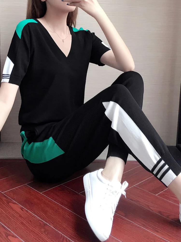 Jogging Suit Women Korean Version Loose Casual Suits Female Summer