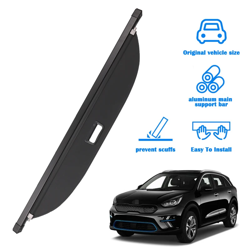 Kofferbak Cargo Cover voor KIA Niro 2016 2017 2018 2019 2020 2021 Auto Security Shield Trunk Cargo Cover Achter Bagage Gordijn Partitie Privacy Auto Accessoires,B/Beige
