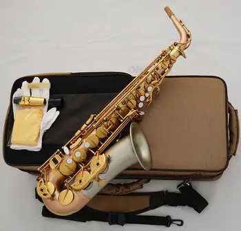 Customized Matte Rose Brass Body Eb Alto saxophone cupronickel Bell New