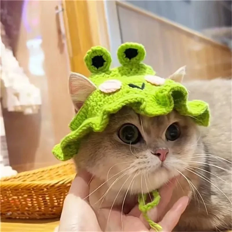 Winter Cat Hat Elastic Cute Refined Pet Hat Kittens Knitted Hat Party Photo Shoot Props Decoration Cat Accessories Pet Products