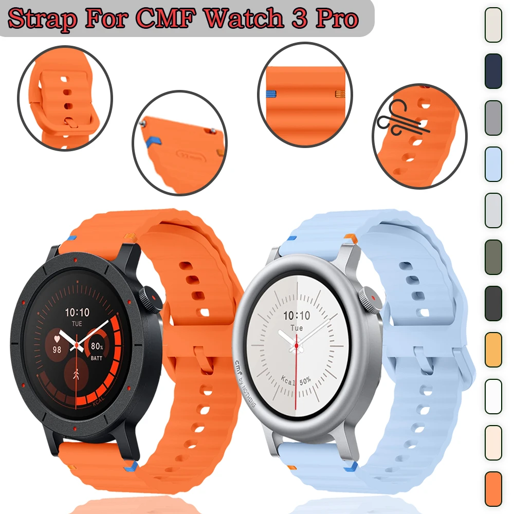 Premium 22mm Silicone Sport Watch Strap - Universal Replacement Wristband Bracelet