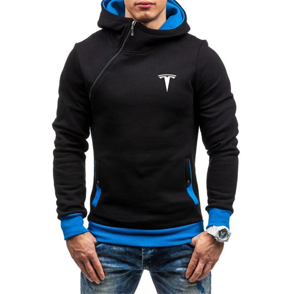 Men's Tesla Brand Hoodie Solid Streetwear Hip Hop Men's Hoodie and Sweatshirt 2022 New Coat High Street Sweatshirt men clothing red hoodie