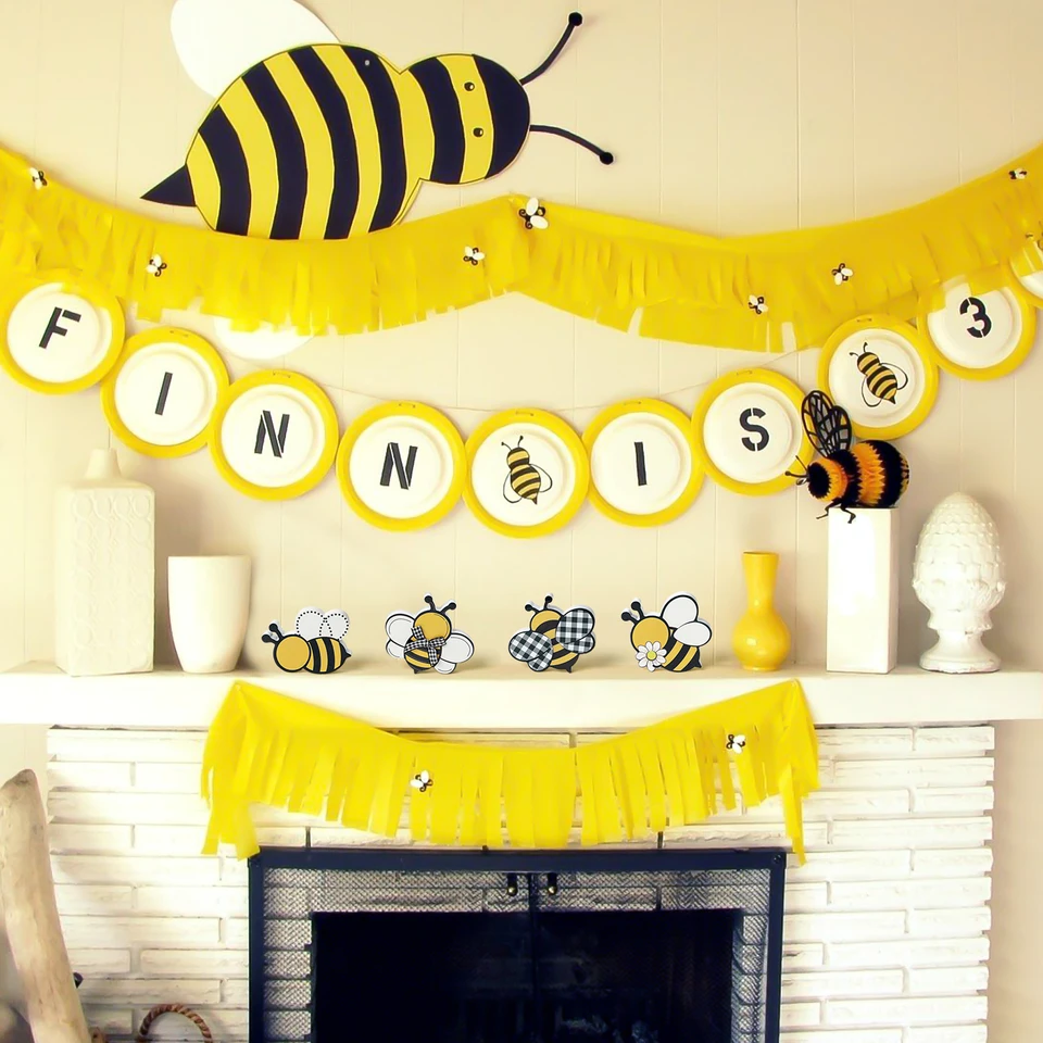 Decoración Mesa Temática Gnomo Y Abejas - 15 Piezas - Estilo Rústico Granja