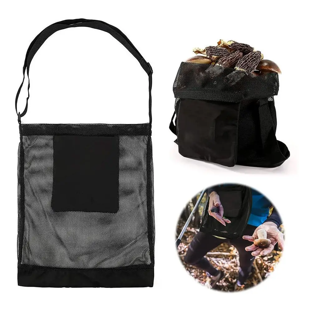Pilzsammeltasche aus Netzstoff für Outdoor-Aktivitäten mit Verstellbarem Schultergurt Multifunktionale Erntetasche Korb – Detail 6