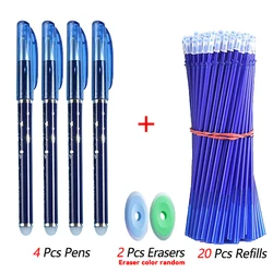 Kawaii Erasable Gel Pens Set - 26 Colorful Waterproof Fine Tip Writing Tools (26 Pcs Blue Set)
