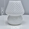 Ins Creative Glass LED  Lamp Bedroom Bedside Table Night Light Striped Frosted Mushroom Table Simple Decoration Cute Translucent 6