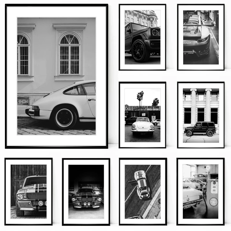 Retro Car Poster Foto In Bianco E Nero Old Car Canvas Printing Wall Art Decoration Hanging Painting Home Living Room Decoration