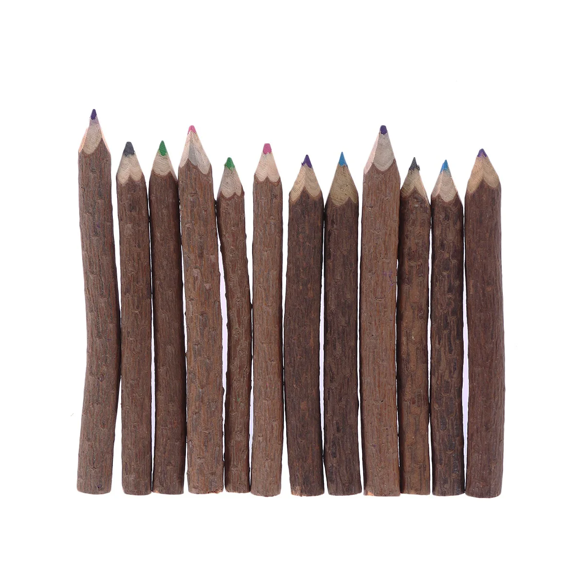 어린이용 가지색 연필, 천연 나무 연필, 소박한 나뭇 가지 연필, 나무 공예, DIY 장식, 방 장식, 파티