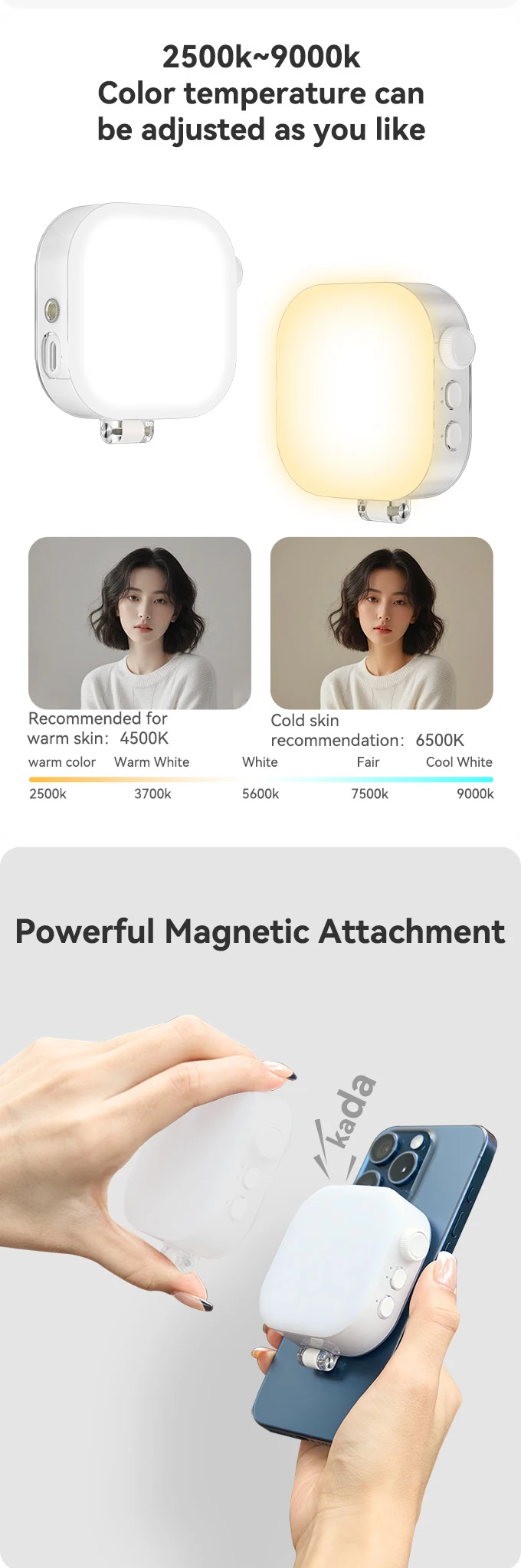 Magnetic Selfie Light For IPhone IPad Mobile Phone Laptop Photo Ringlight Colorf