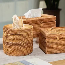 

Rattan Tissue Box Cover Rectangular Napkin Case Napkin Holder Napkin Box Tissue Case Handmade Desktop Tissue Container