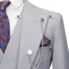 Cenne Des Graoom 2024 Elegant Men Suits Single-Breasted Plaid Two Button Blazer Waistcoat Pants 3 Piece Set Classic Fit Formal 2