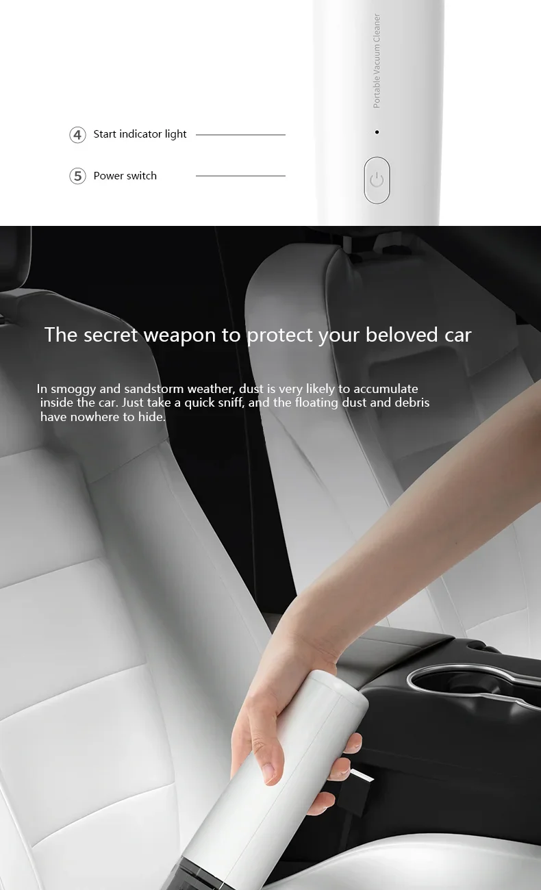 Handheld Car Vacuum - Powerful Suction Mini Cordless Portable Cleaner | Rechargeable Wet Dry