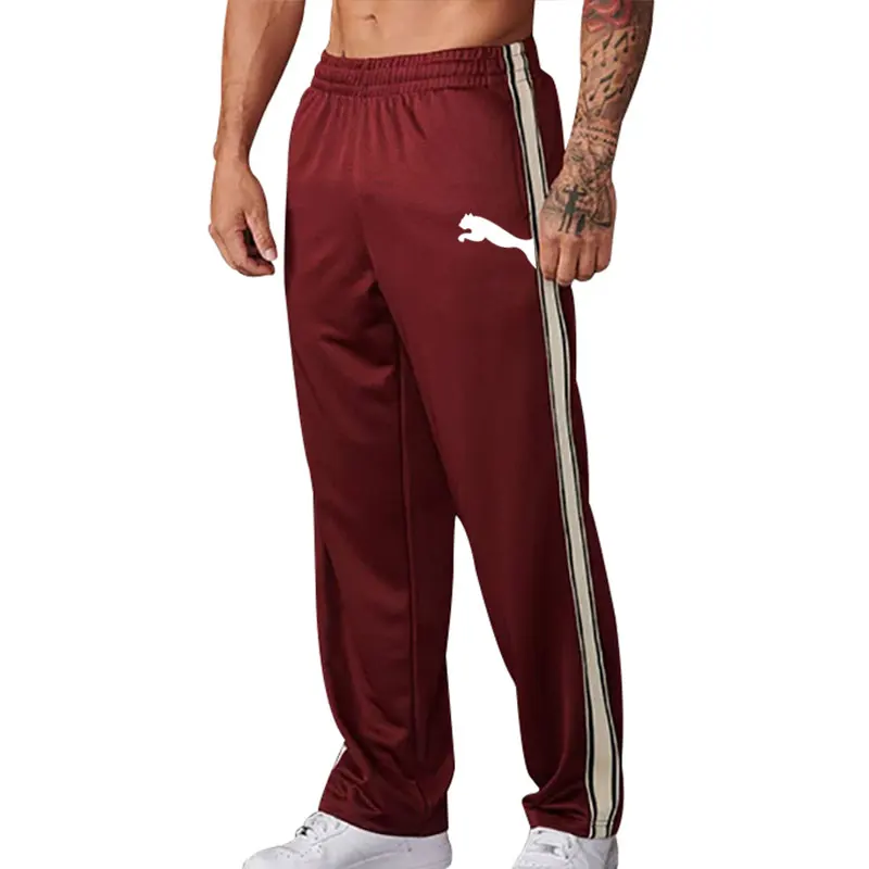 Men's Pants, American Mesh Striped Fitness Straight Leg Men's Casual Jogging Loose Patchwork Autumn And Winter Sports Pants 2024 4