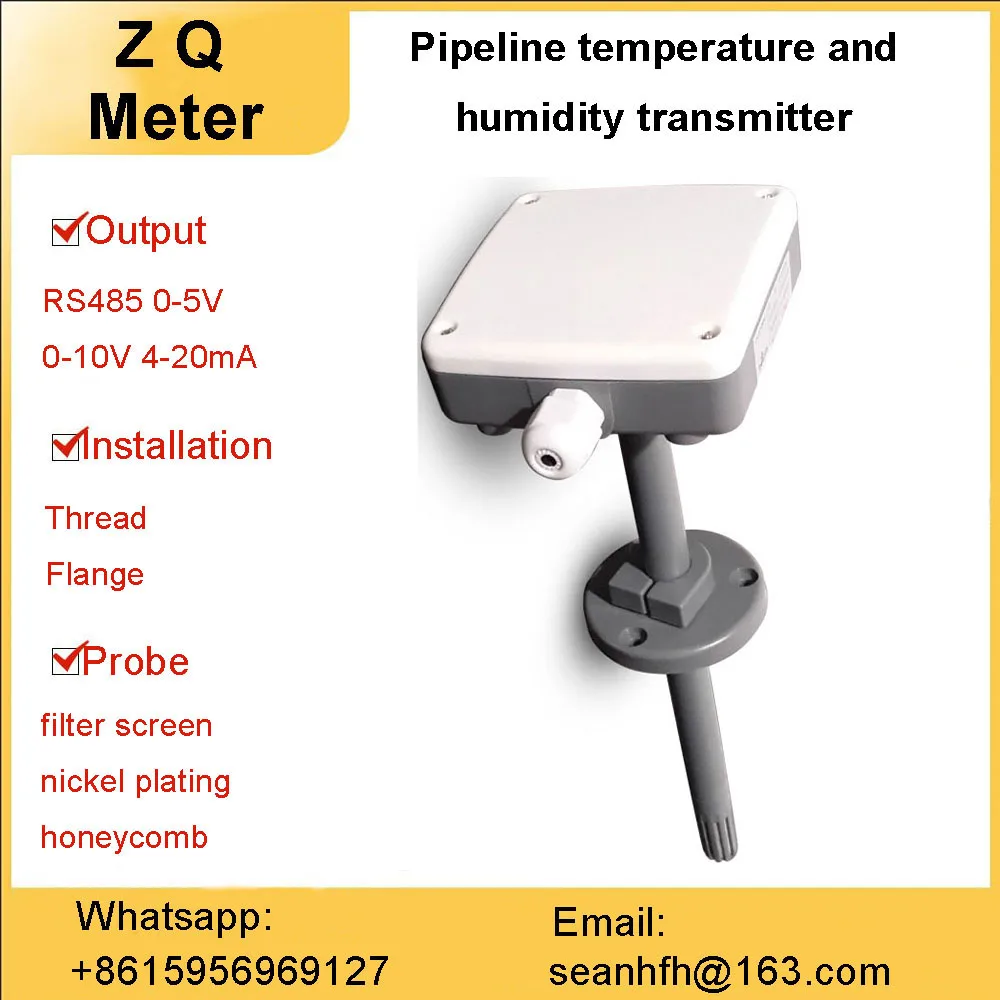 Pipeline-temperature-and-humidity-sensor-RS485-high-precision-232-duct ...