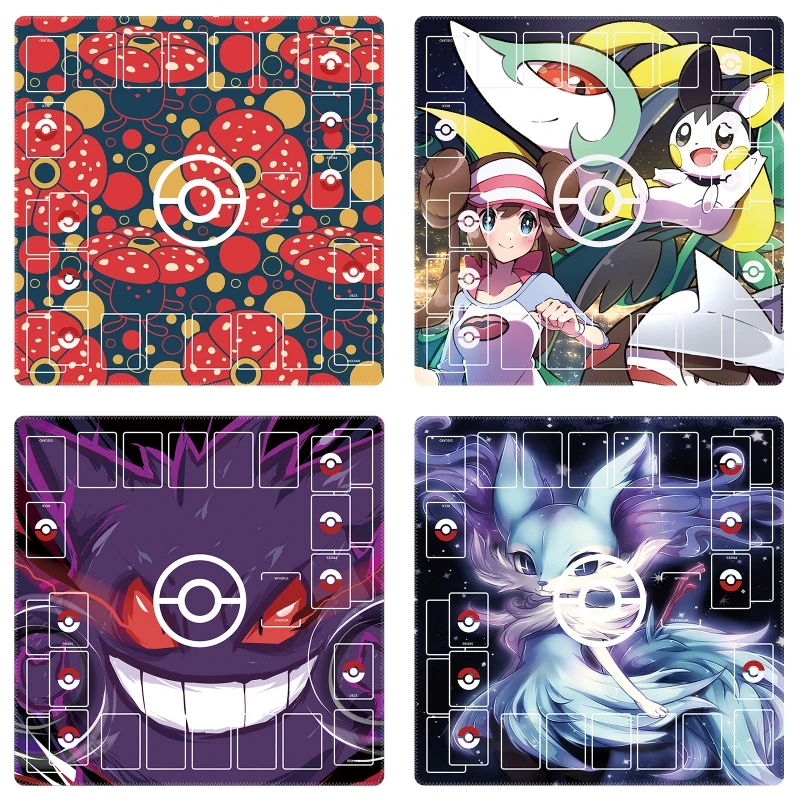 

Pokemon PTCG Mew Grookey Genga Animation Characters Double Table Mat Battle Mat Classic Anime Collectible Card Toys Gift