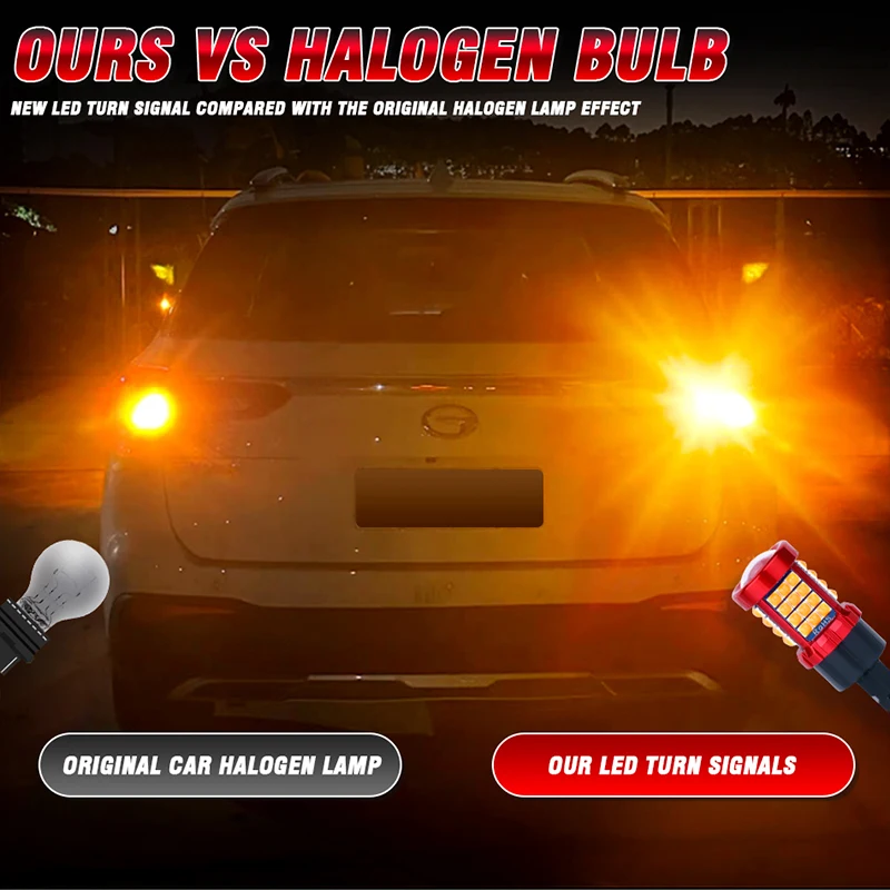 CARLITEK LED Turn Signal Bulbs 7440 7443 W21W W21 5W, Amber Yellow Canbus No Hyper Flash 2PCS 3156 3157 P27 7W T20 T25 - Image 4