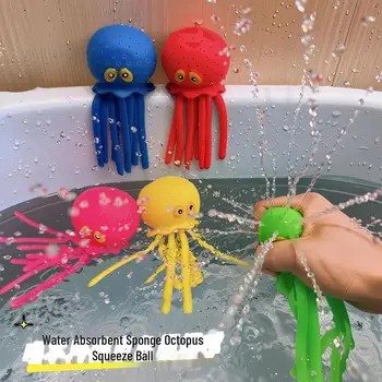 Baby Bath Toys Sponge Water Absorbing Octopus Squeezing Stress Relief Toys Summer Swimming Play Water Bath Toy for Children 1