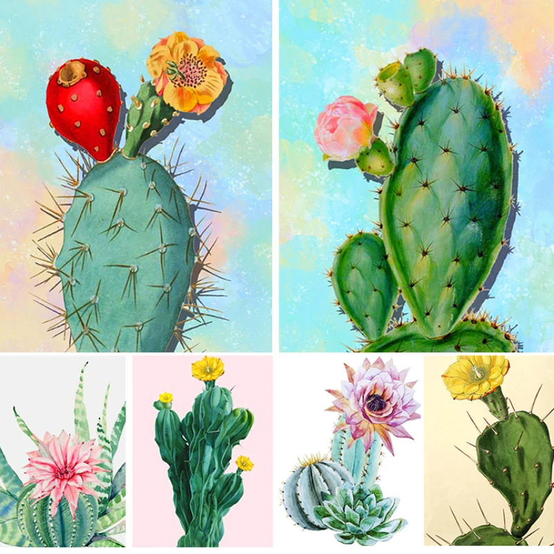 

5D DIY Diamond Painting Cactus Flower Series Embroidery Mosaic Handicrafts Pictures Full Drill Cross Stitch Kit Home Decor Gifts