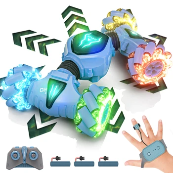 Remote Control Cars with Lights&Quick Hand Control , 2.4GHz 4WD Gesture Sensing, 360° Rotating Double Sided RC Stunt Car Toys 1