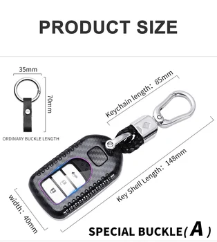 Cover chiate/telecomando per Honda Civic Accord CR-V CRV Fit City Odyssey XR-V Pilot Shell Bag accessori Auto - Custodia per chiave Auto a distanza in fibra di carbonio per Honda Civic Accord CR