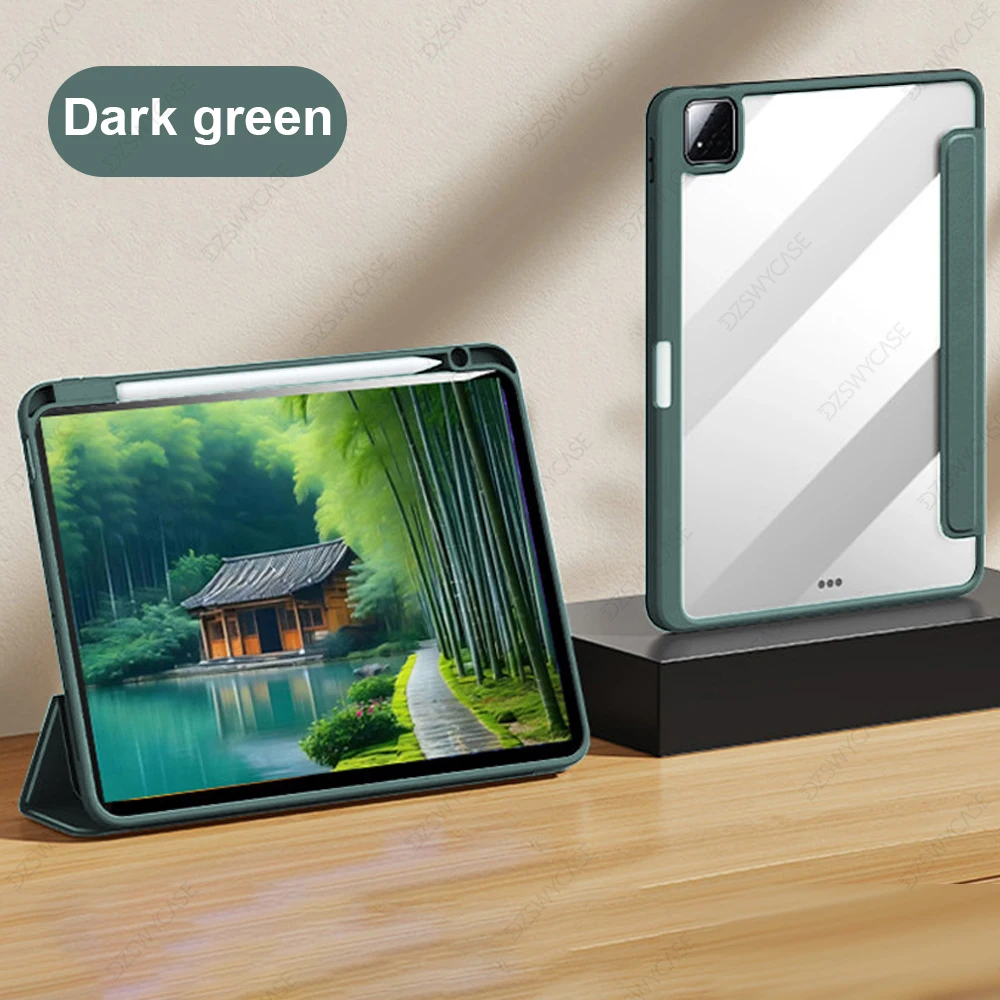 Sleek Clear Acrylic Tablet Case with Pencil Holder