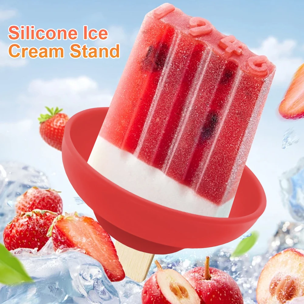 Drip-Proof Popsicle Rack Silicone Drip Free Popsicle Holder Reusable Portable Protector Bracket Kids Ice Cream popsicle rack
