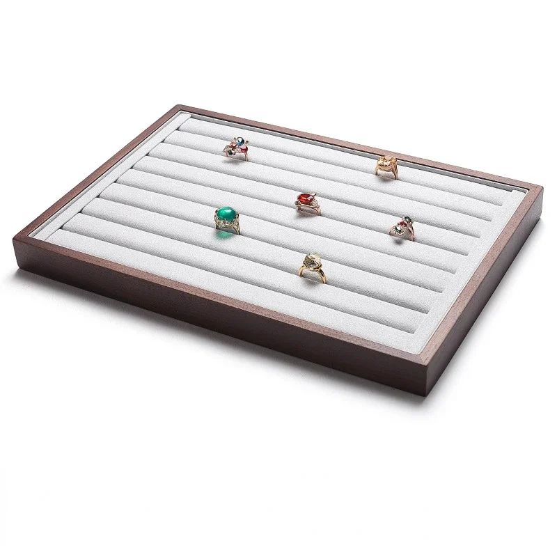 Luxury Wood Jewelry Storage Tray Display Ring Bracelet Necklace Storage Box Showcase Drawer Organizer Trays Window display