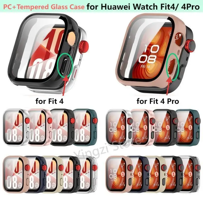 Tempered Glass Screen Protector Case - Hard PC Bumper Cover