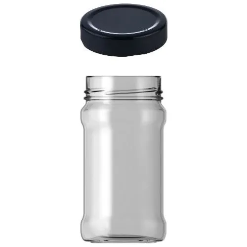 Barattolo Di Vetro 326 Cc Tappo Nero 10 Pezzi Piccante