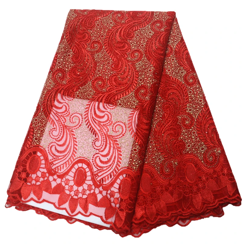 Nigerian Lace Fabric For Wedding Dress 5 Yards lace fabric chiffon lace fabric