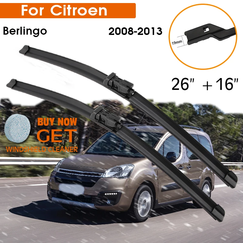 

Car Wiper Blade For Citroen Berlingo 2008-2013 Windshield Rubber Silicon Refill Front Window Wiper 26"+16" LHD RHD Accessories