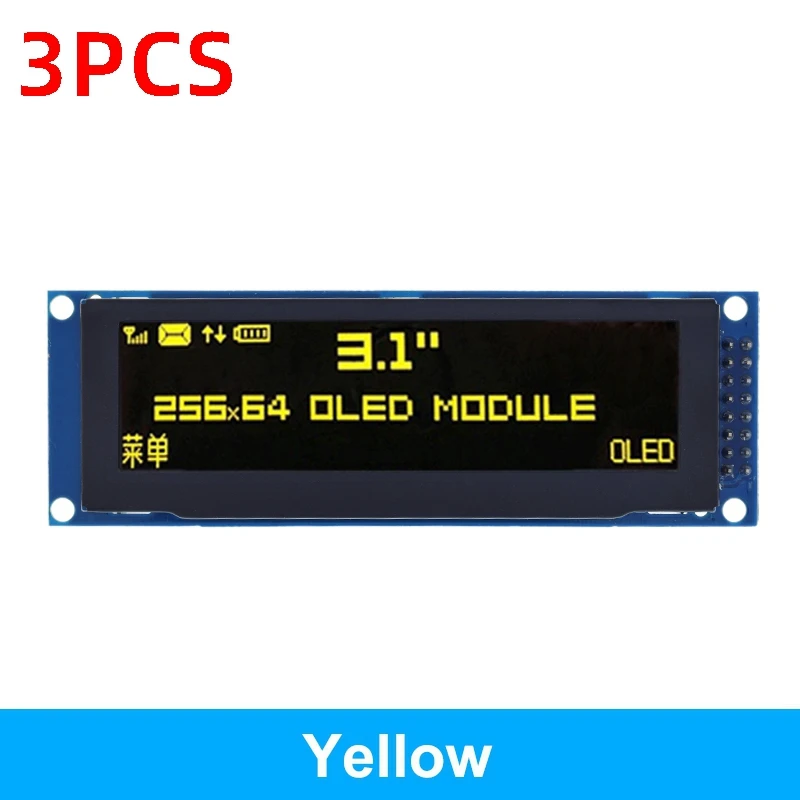 Enhanced Real OLED Display - 3.12 256x64 Dots Graphic Screen with SSD1322 Controller and SPI Support