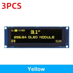 Enhanced Real OLED Display - 3.12 256x64 Dots Graphic Screen with SSD1322 Controller and SPI Support (3PCS Yellow)
