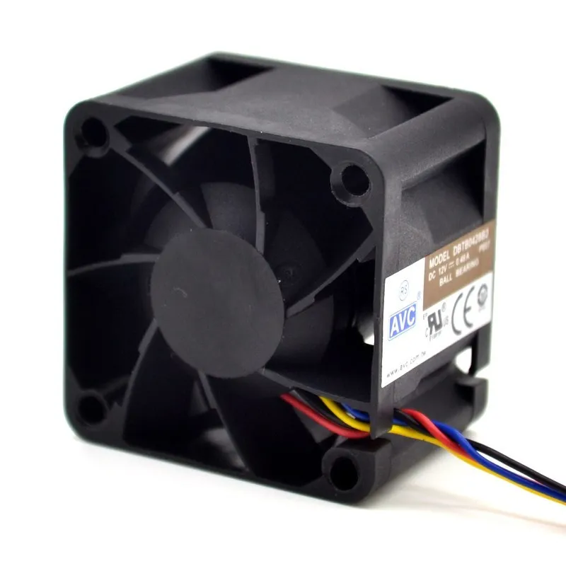 Ventilador de Refrigeração Poderoso para Avc 4028 12v 1a Dbtb0428b2g Alta Velocidade Servidor Fãs 40*40*28 mm Rolamento de Esferas Dupla Fios 4pin Pwm 40 mm