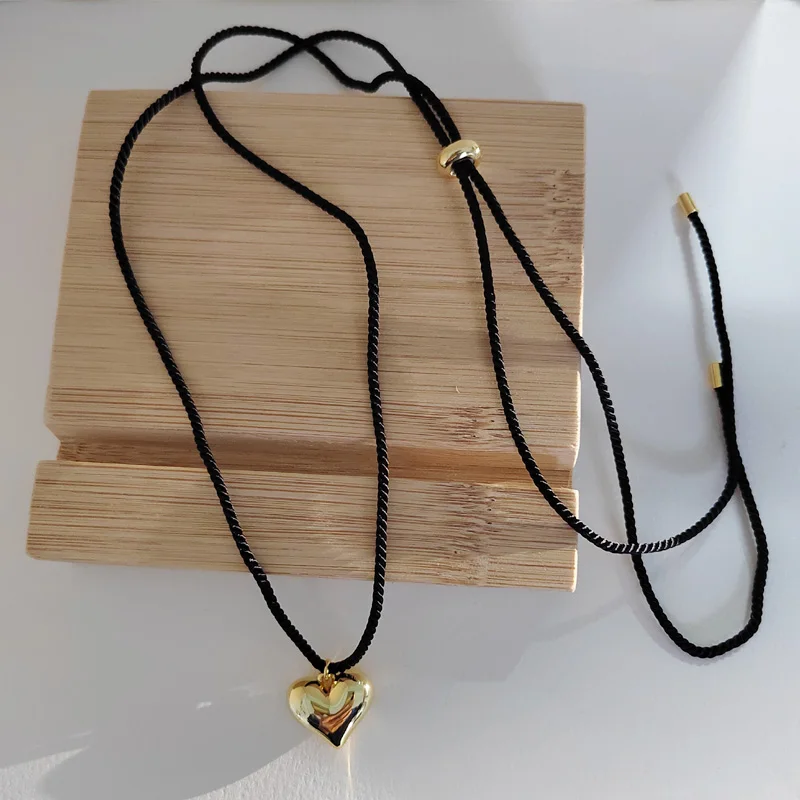 

Heart Necklace Chunky Pendant Chain Copper Alloy Jewelry Gift